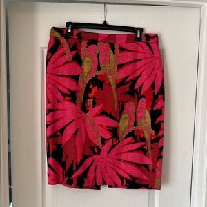 J Crew Vibrant Pink and Red Tropical Skirt, 10